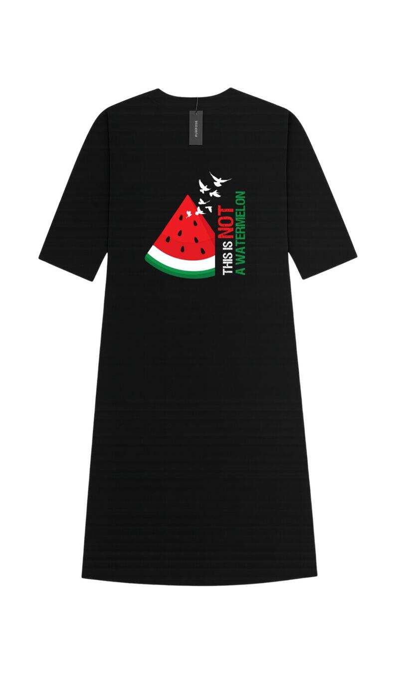 Palestine Watermelon Abaya — Black