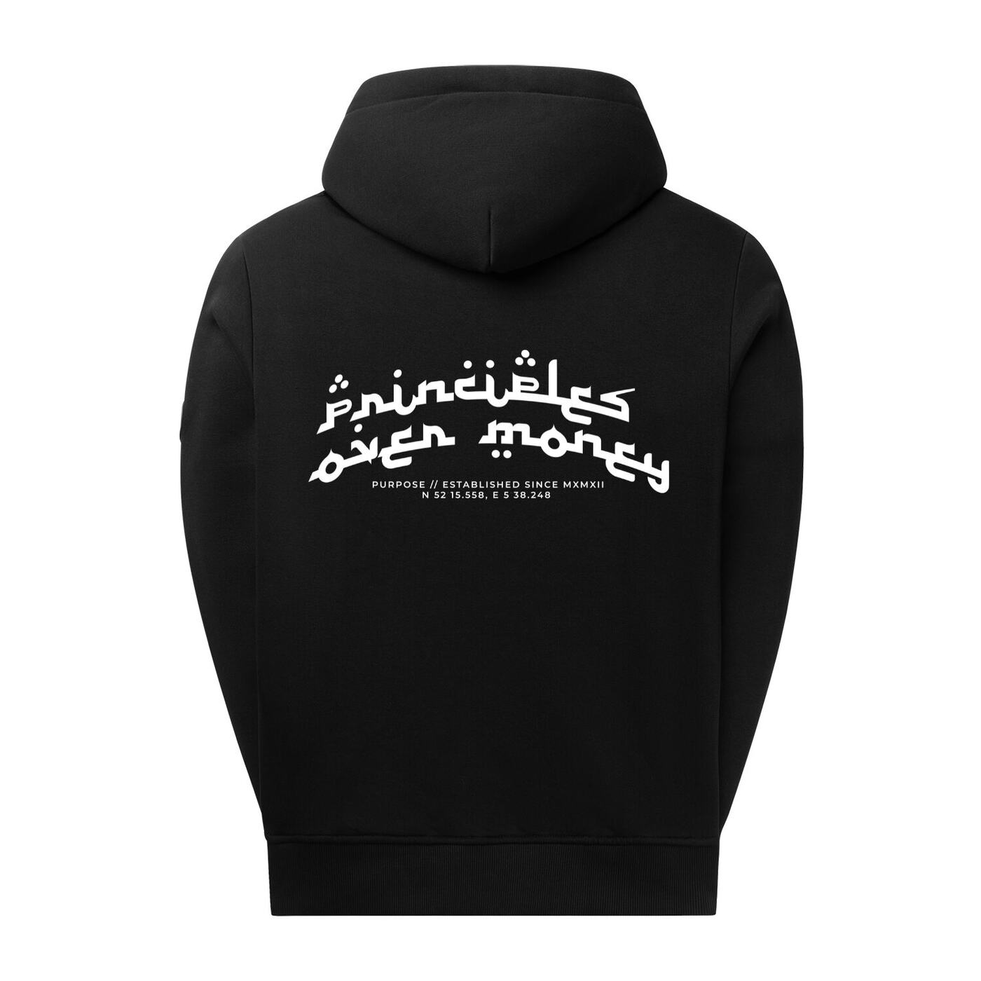 Principles Over Money Hoodie — Arabic