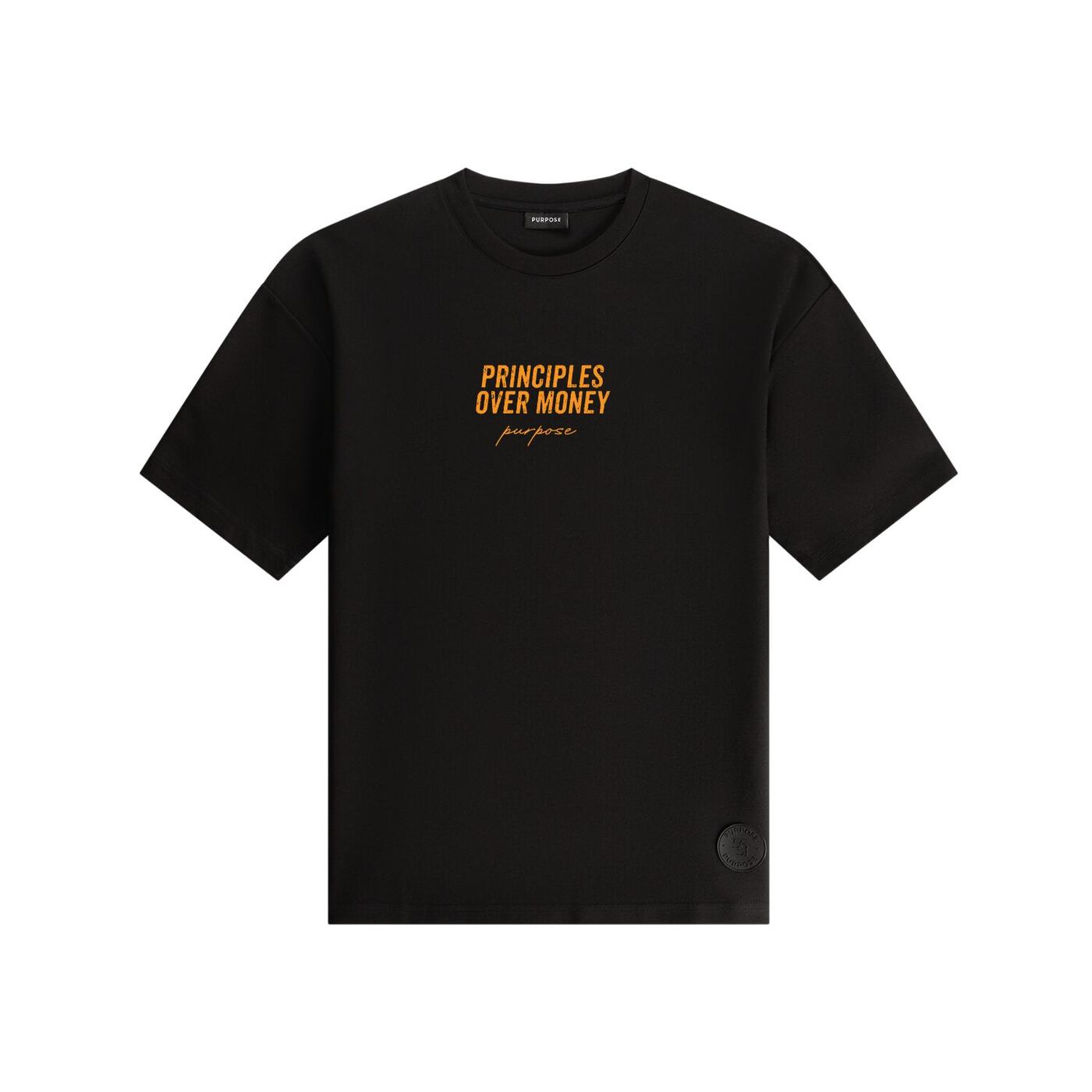 Principles Over Money Oversized Tee — Black — 3