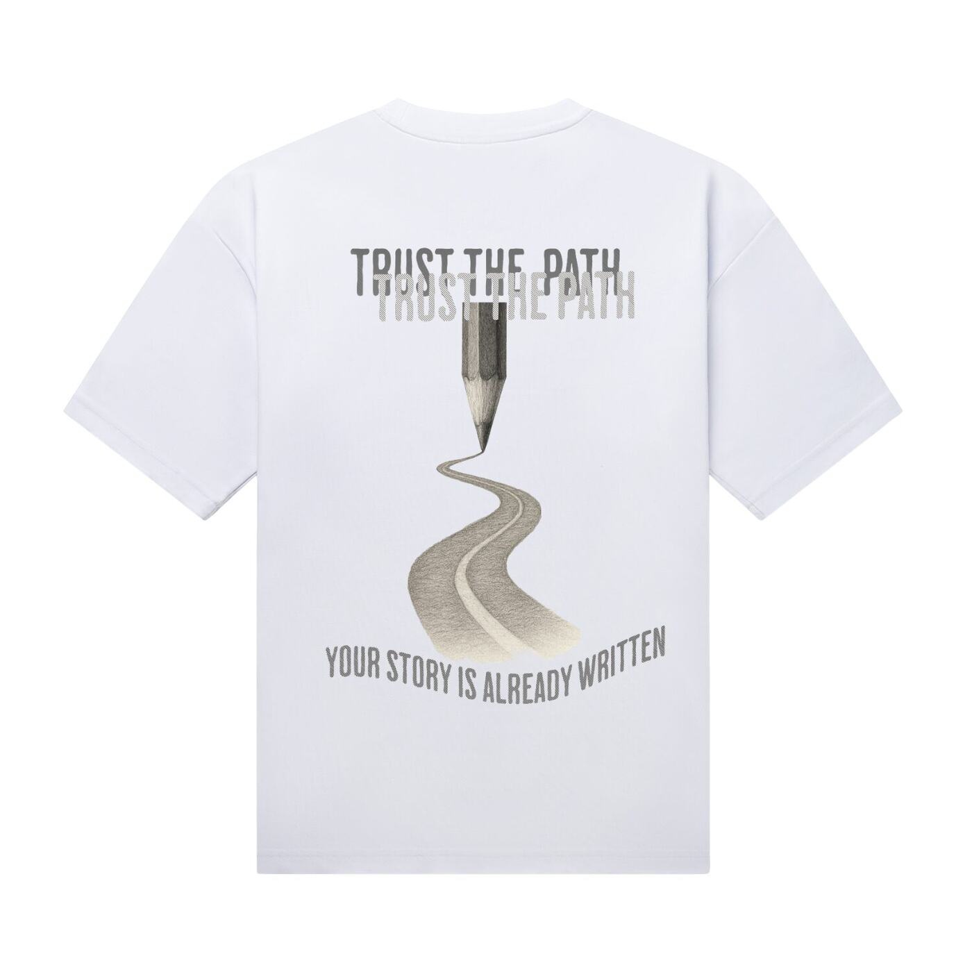 Trust the Path Oversized Tee — White