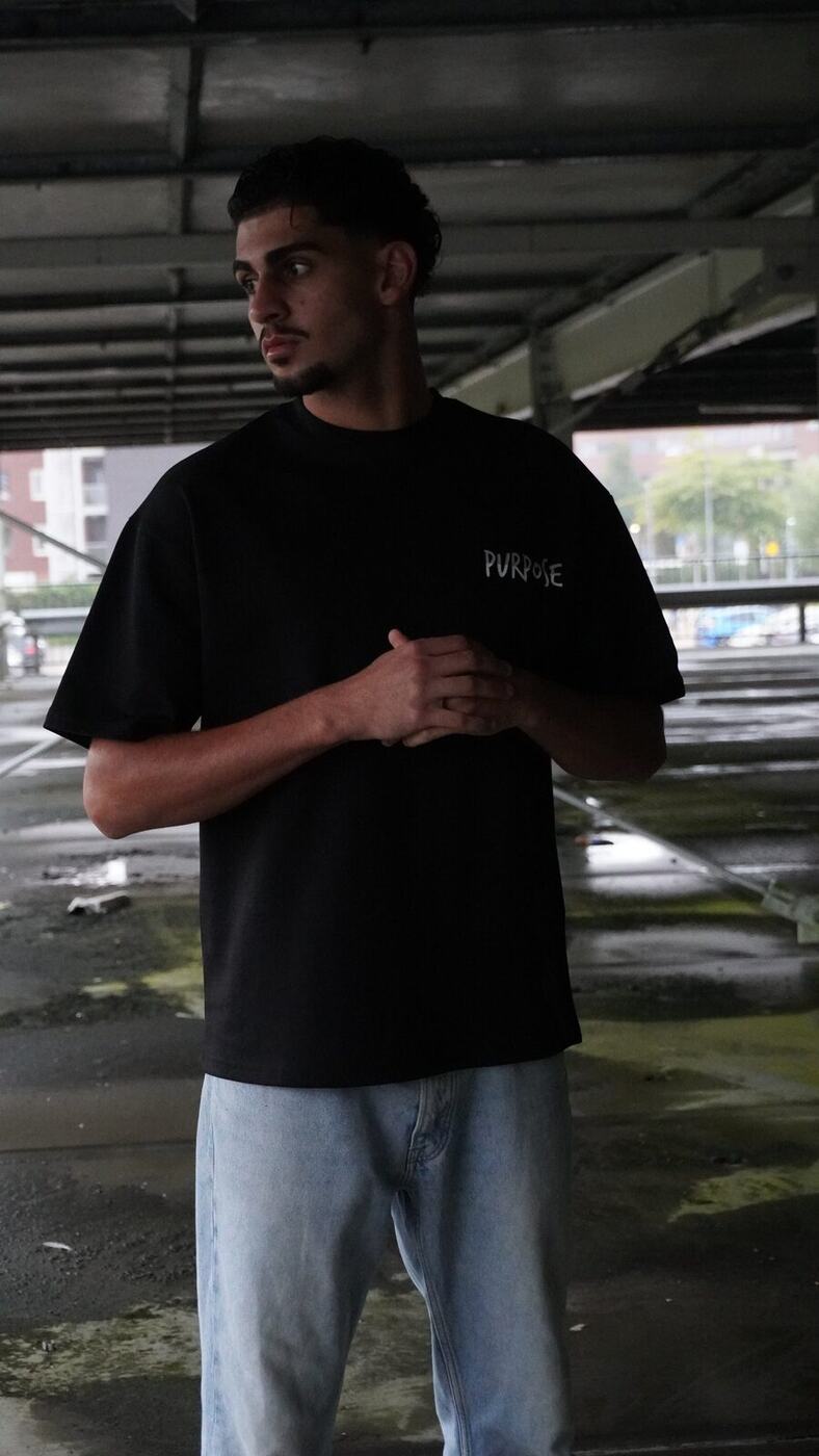 If You Stand for Nothing Oversized Tee — Black — 3