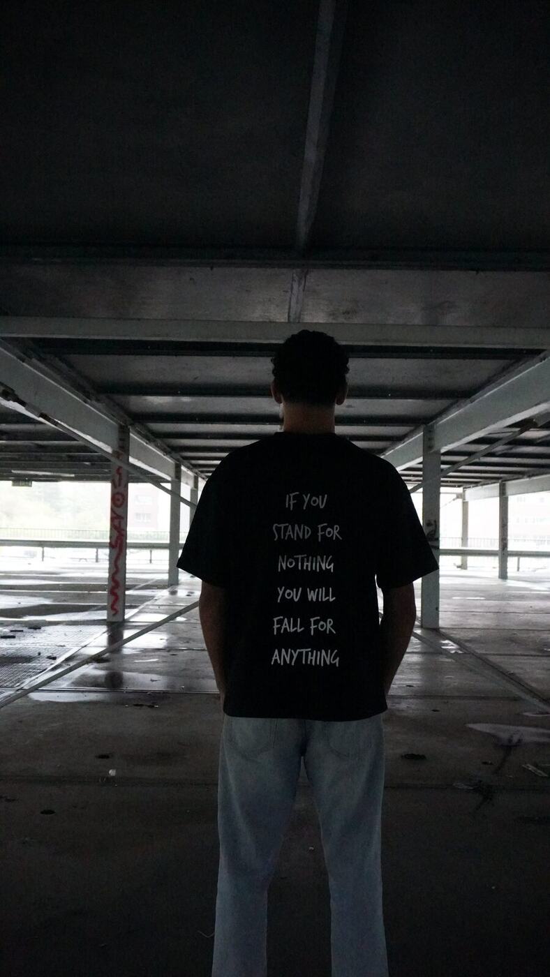 If You Stand for Nothing Oversized Tee — Black — 5